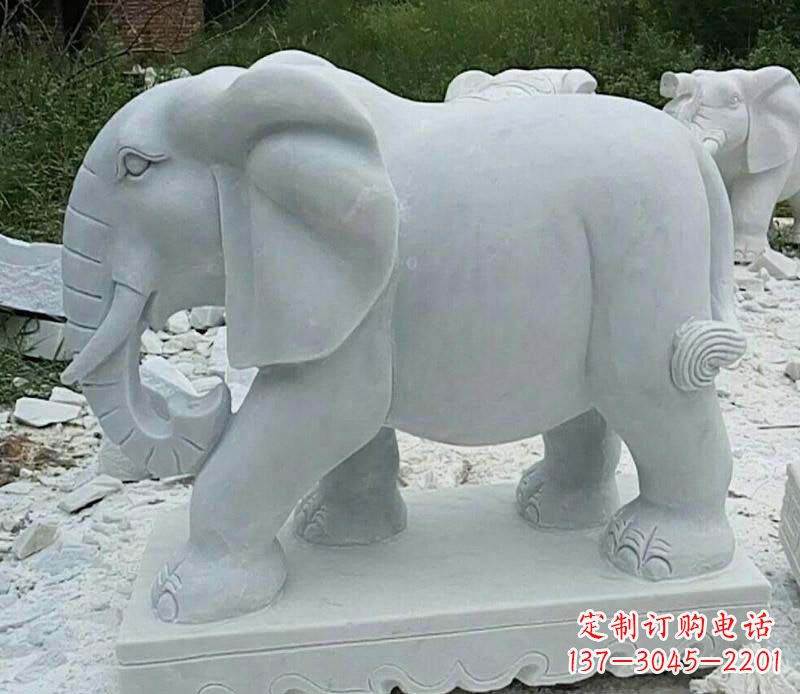 聊城精雕细琢的大理石大象雕塑