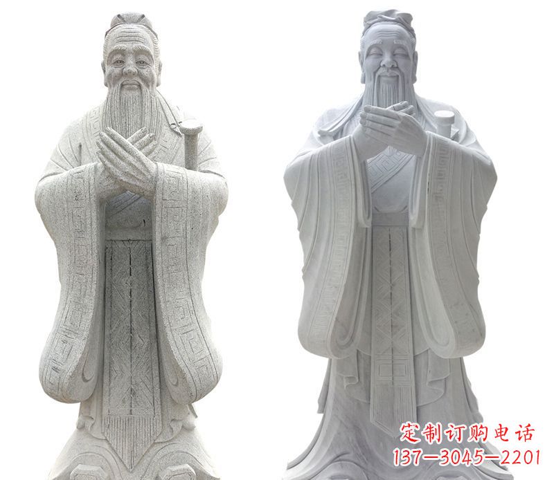聊城大理石孔子行教像古代名人石雕