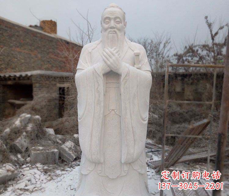 聊城大理石孔子行教像古代名人石雕