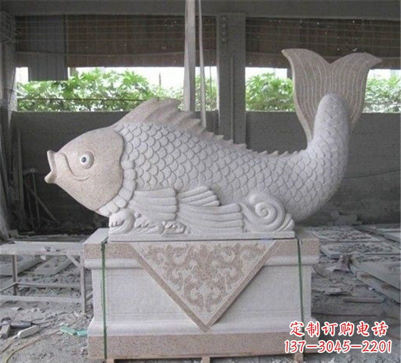 聊城精美大理石"鲤鱼"雕塑