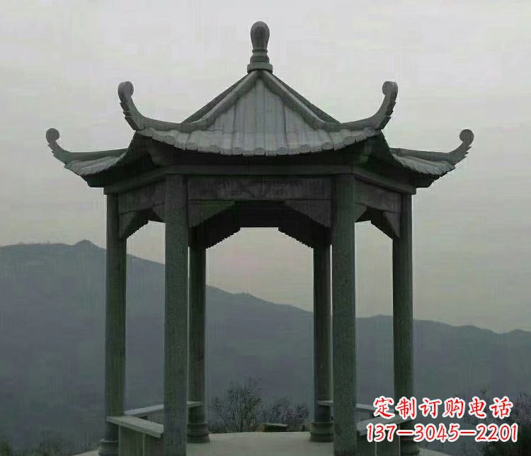 聊城考究工艺,奢华大理石六角凉亭雕塑