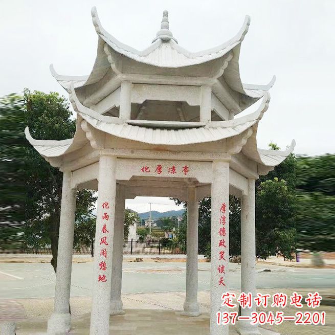 聊城大理石凉亭双层雕塑
