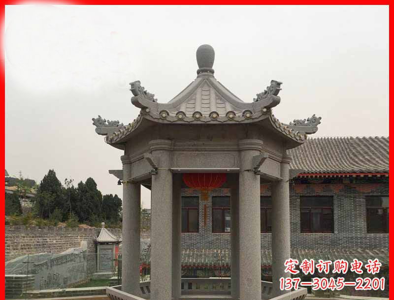 聊城大理石六角凉亭石雕