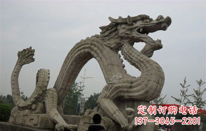 聊城大理石龙雕塑,象征着力量与尊贵