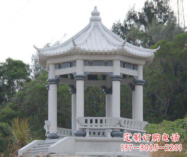 聊城大理石六角石雕凉亭营造舒适环境的完美体现