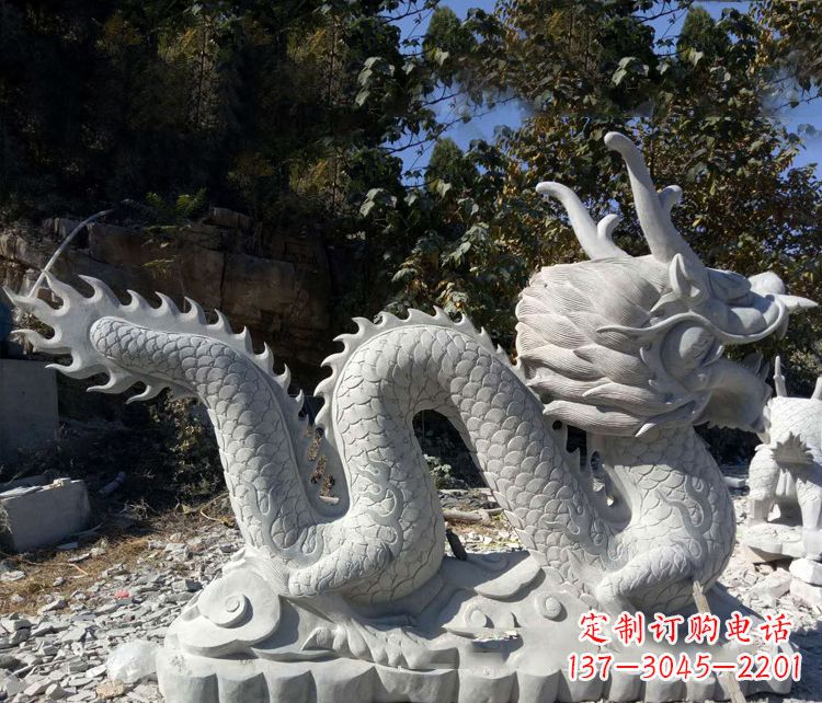 聊城精美大理石龙雕塑