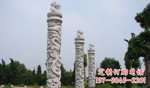 聊城精美大理石龙柱雕塑