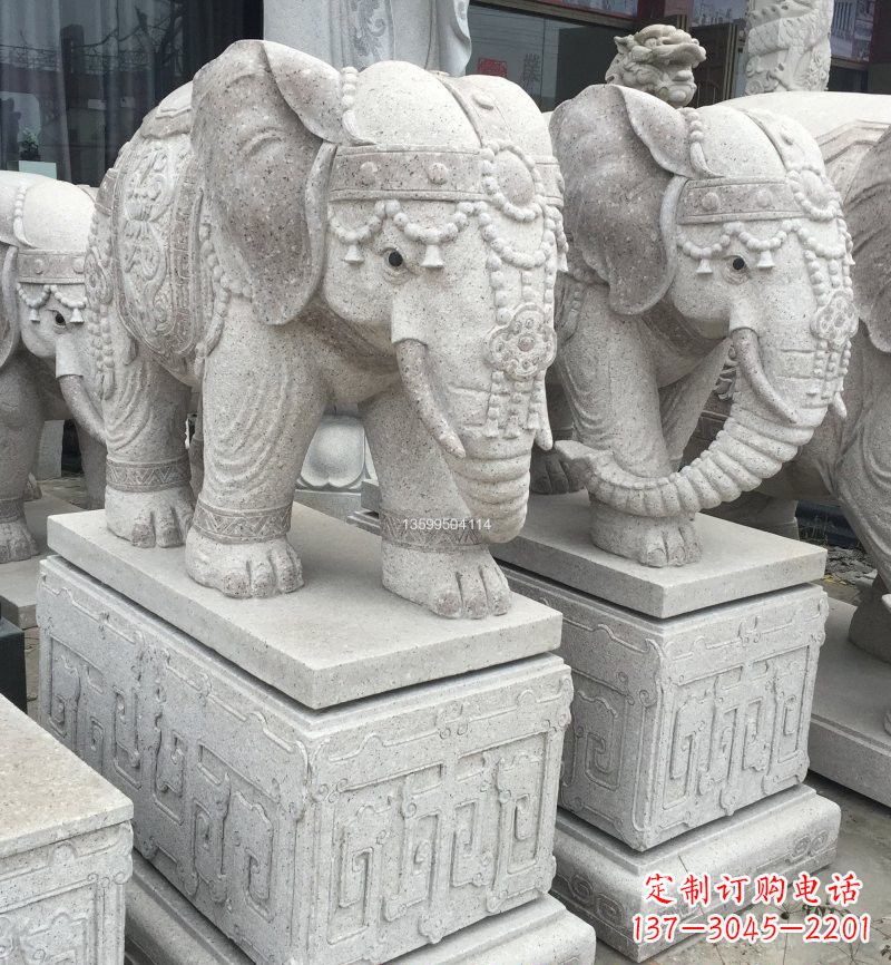 聊城精美绝伦的大理石门口大象雕塑