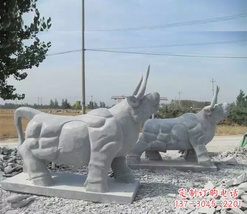 聊城大理石多角度牛雕塑