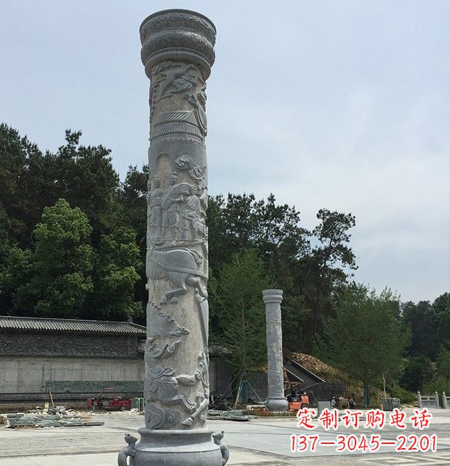 聊城大理石龙柱雕塑