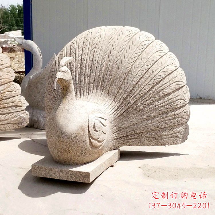 聊城大理石喷水孔雀雕塑