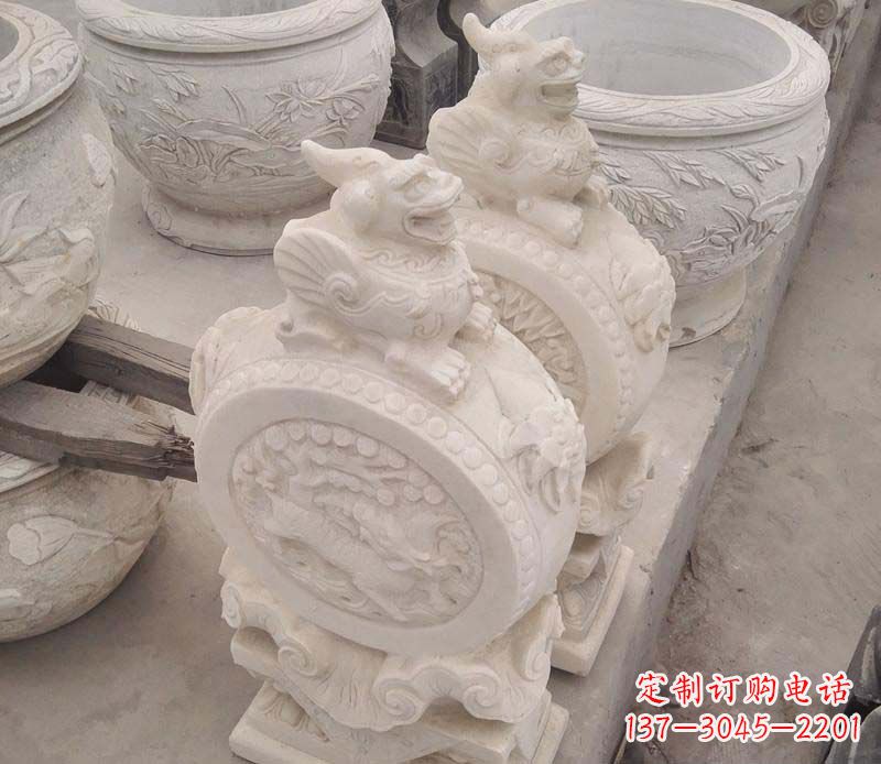 聊城大理石貔貅抱鼓石雕塑