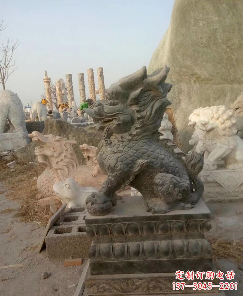 聊城新中式麒麟雕塑,精美细腻,艺术品级别