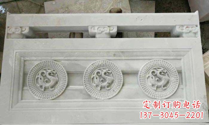 聊城精美青龙石浮雕栏板雕塑