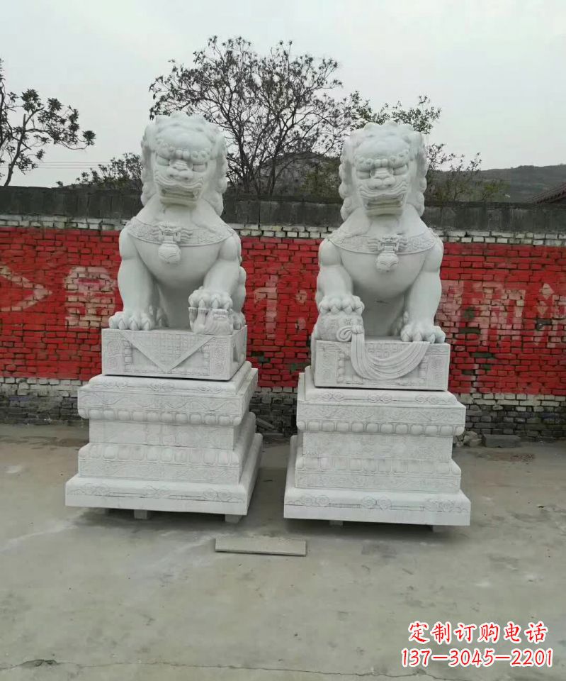 聊城大理石狮子雕塑,精致而壮观