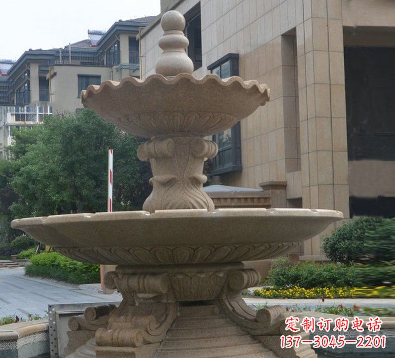 聊城简约双层大理石喷泉雕塑