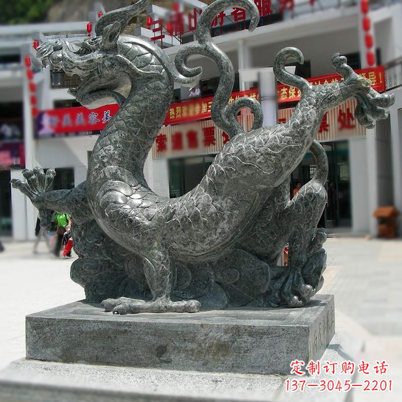 聊城传统的象征——大理石青龙雕塑