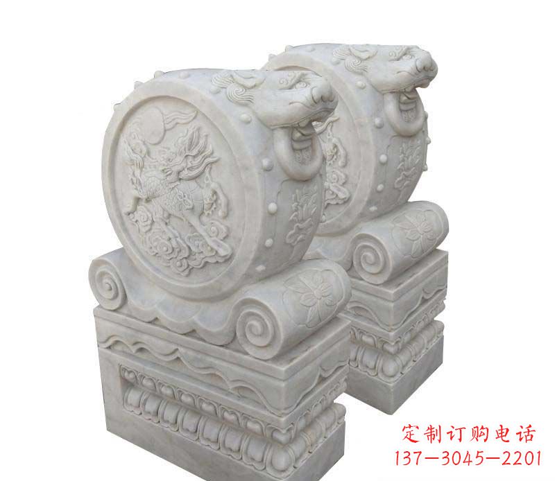 聊城大理石狮子头门墩雕塑