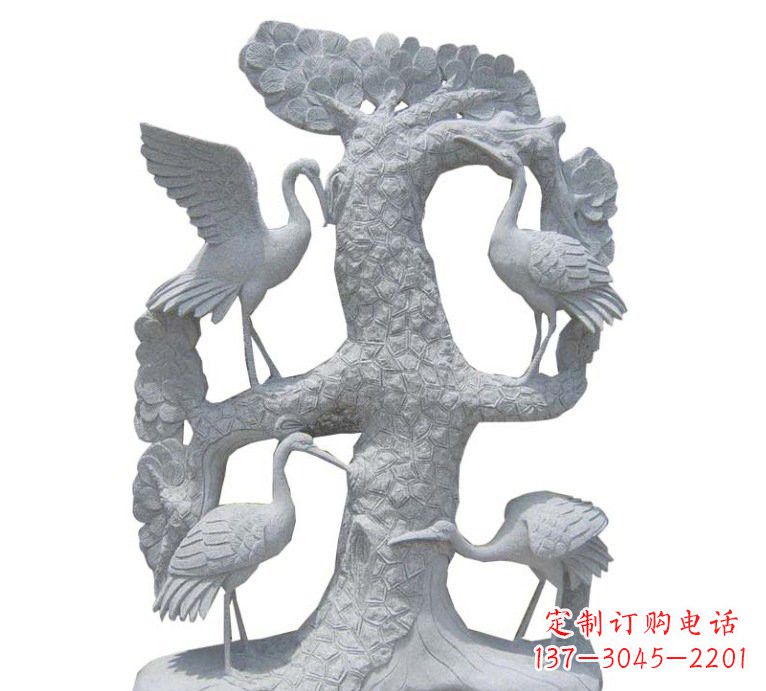 聊城精美大理石松树雕塑