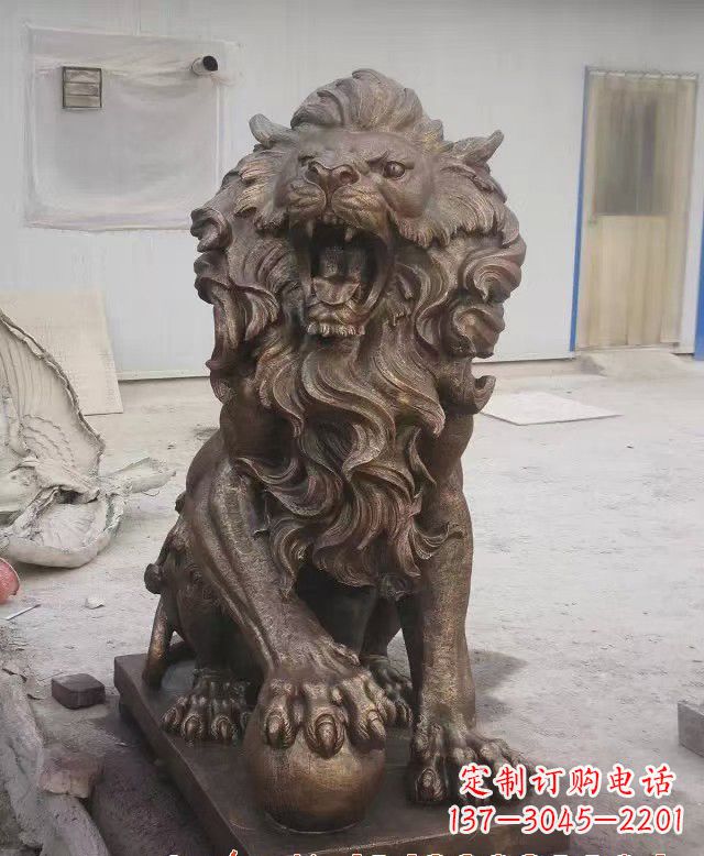 聊城大理石狮子雕塑,演绎优雅狮子魅力