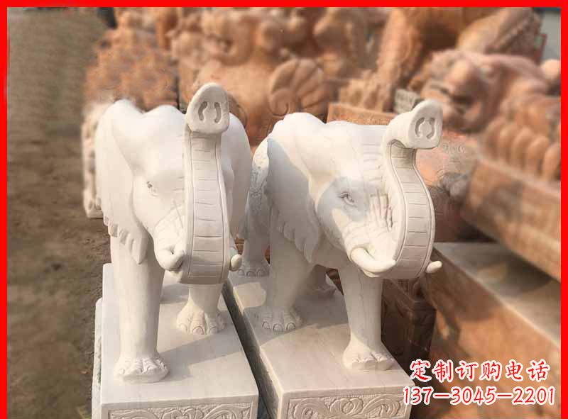 聊城产品名称大理石小象招财石雕