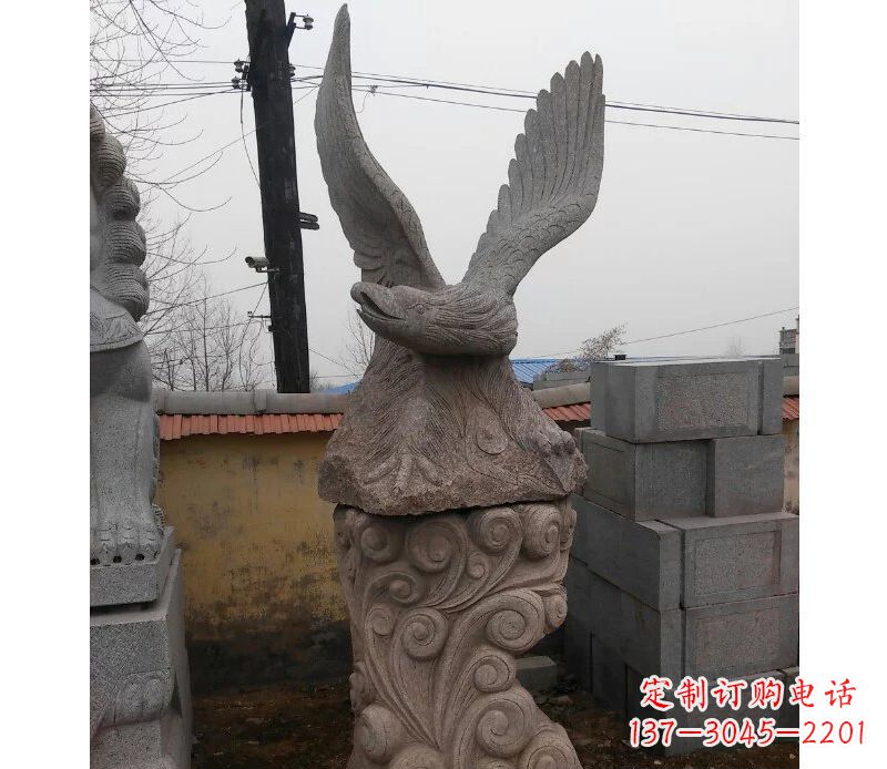 聊城绚丽振翅的大理石雄鹰雕塑
