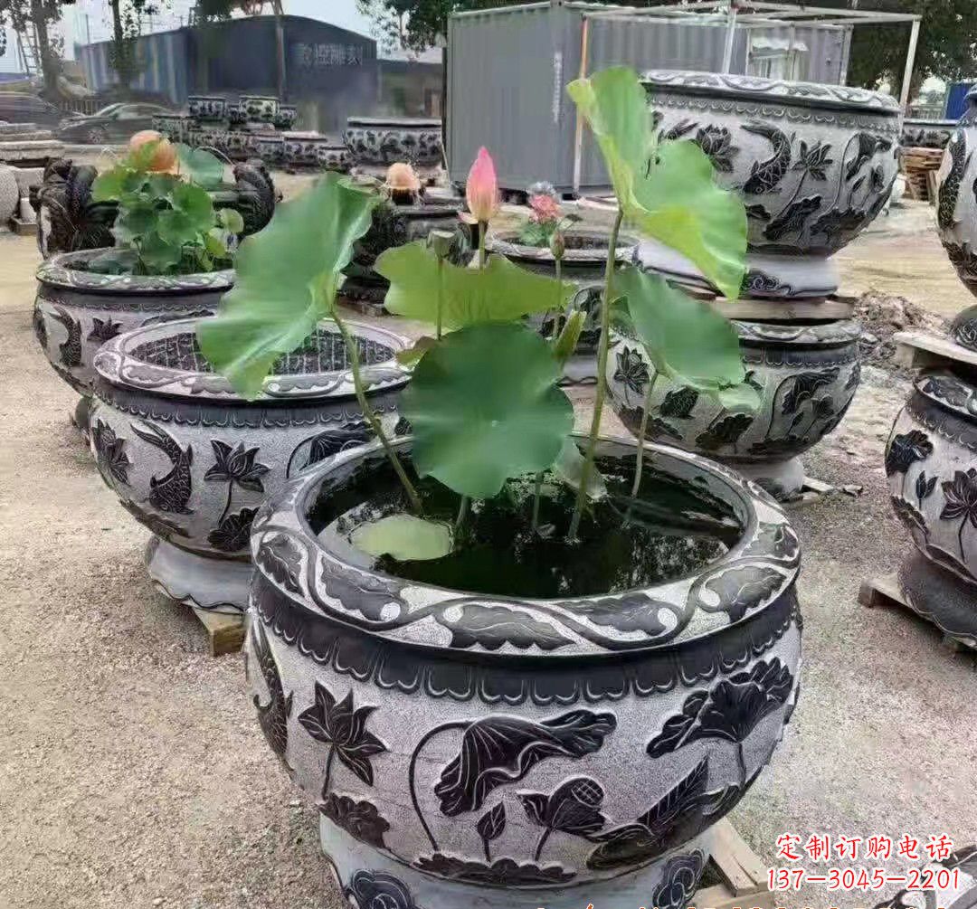 聊城精美大理石鱼缸雕塑