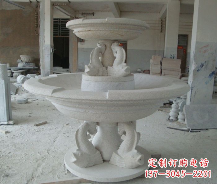 聊城高端大理石双层喷泉雕塑