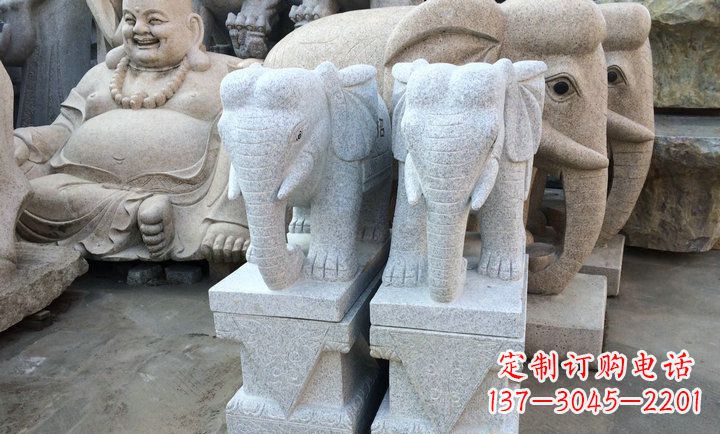 聊城大理石大象雕塑 招财进宝