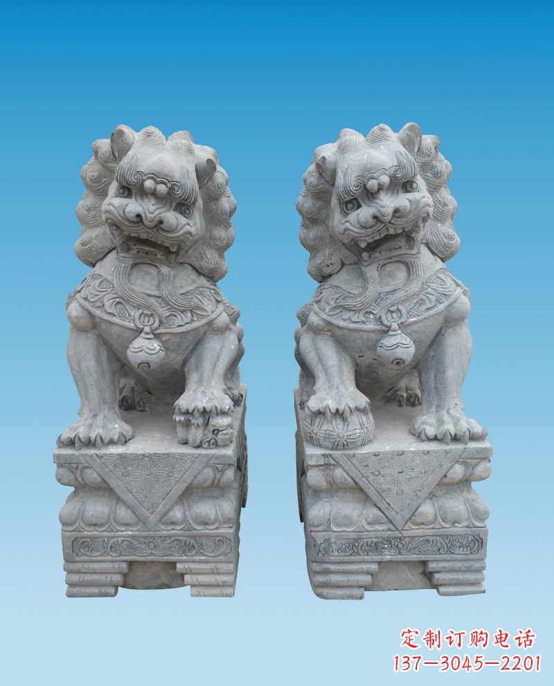 聊城精致雕刻的大理石狮子雕塑