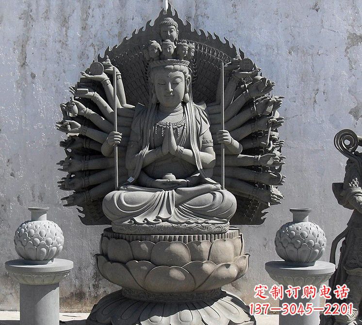 聊城宗教庙宇千手观音大理石雕塑