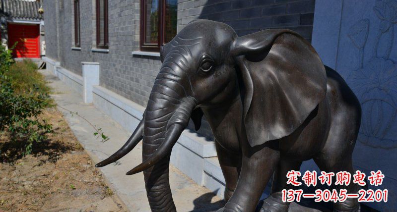 聊城大象动物铜雕 (2)
