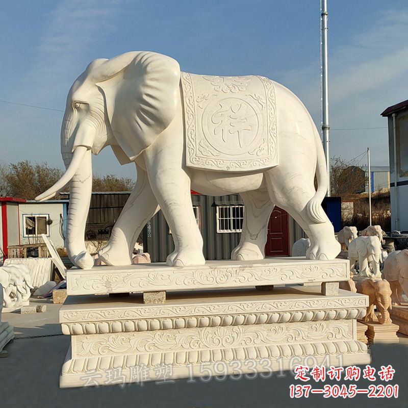 聊城精致大象石雕雕塑