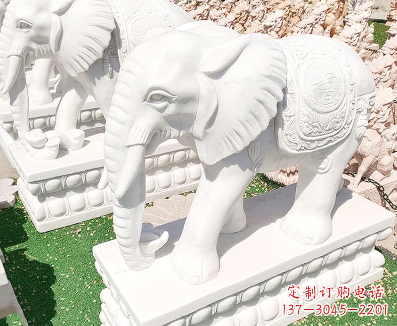聊城精美工艺 大象石雕雕塑