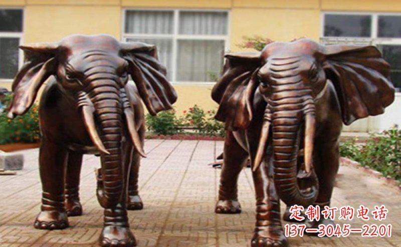 聊城大象铜雕广场动物雕塑 (2)