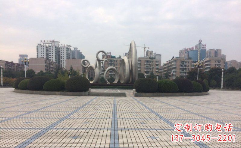 聊城大小圆环广场不锈钢雕塑