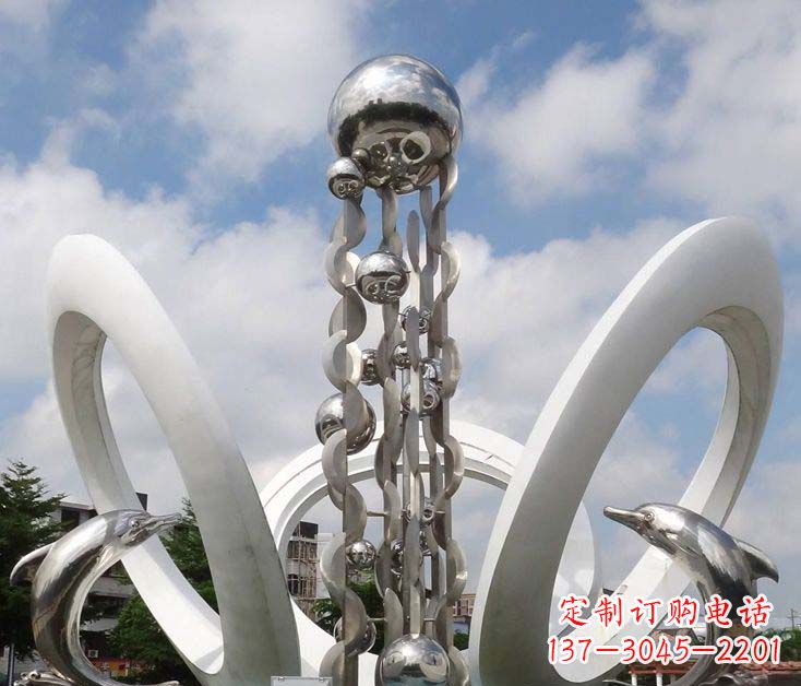聊城精致不锈钢海豚雕塑