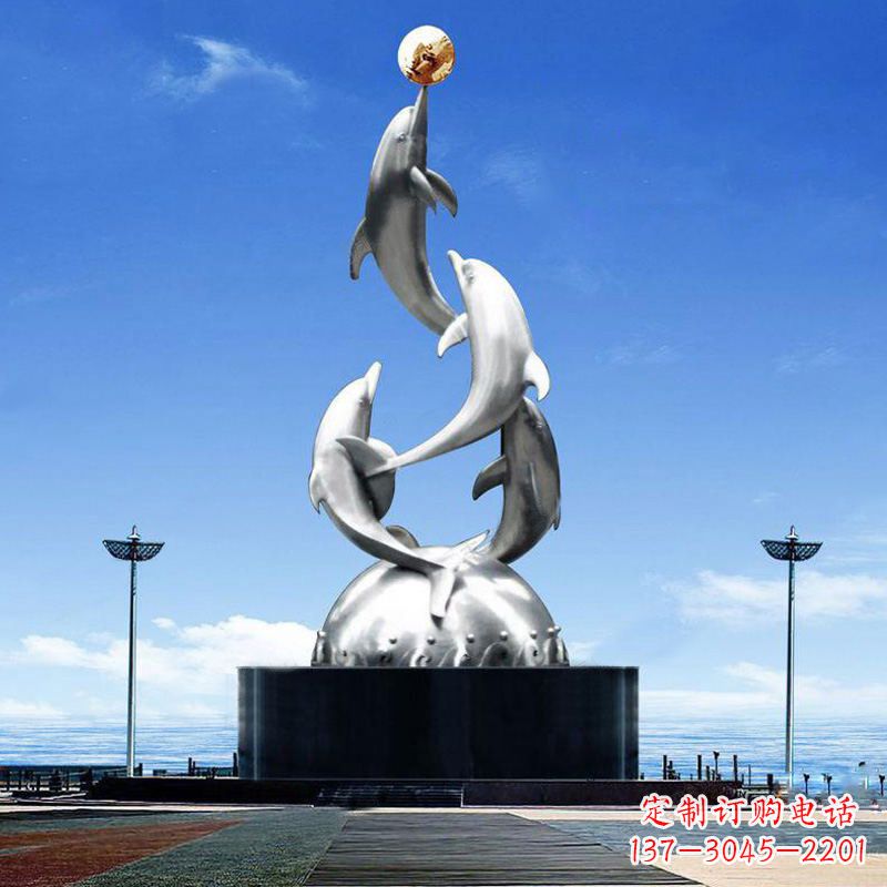 聊城引领潮流的不锈钢海豚雕塑