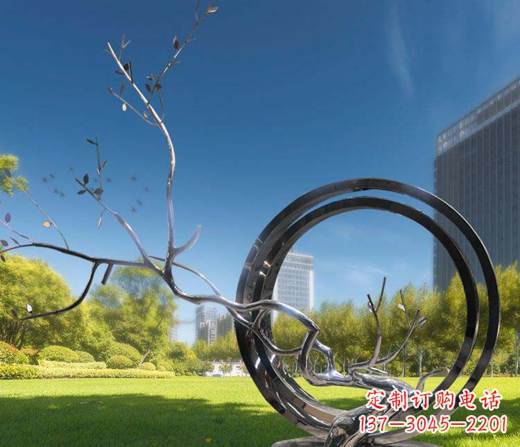 聊城超大不锈钢环形景观雕塑