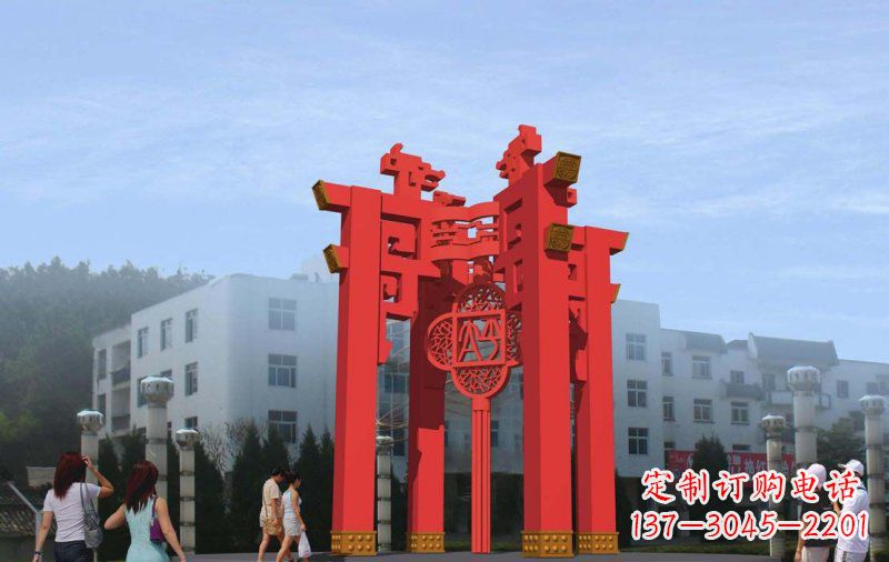 聊城大型抽象灯笼广场不锈钢雕塑