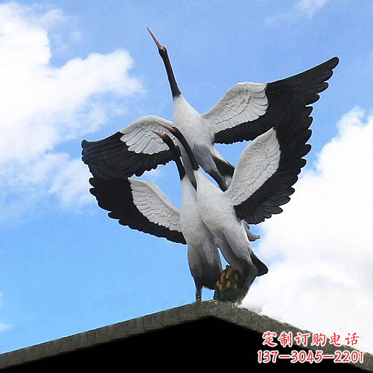 聊城仙鹤玻璃钢景观动物雕塑