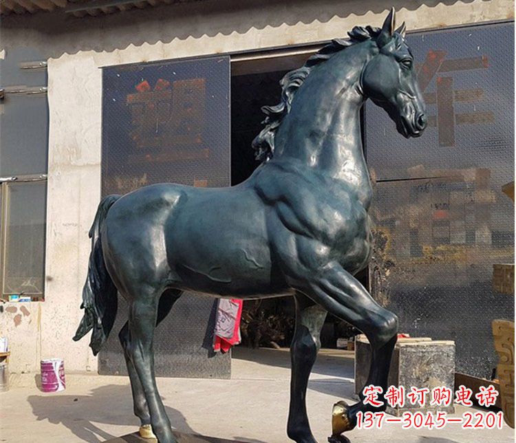 聊城大型公园铸铜马雕塑 (2)