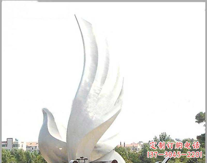 聊城大型广场不锈钢和平鸽雕塑