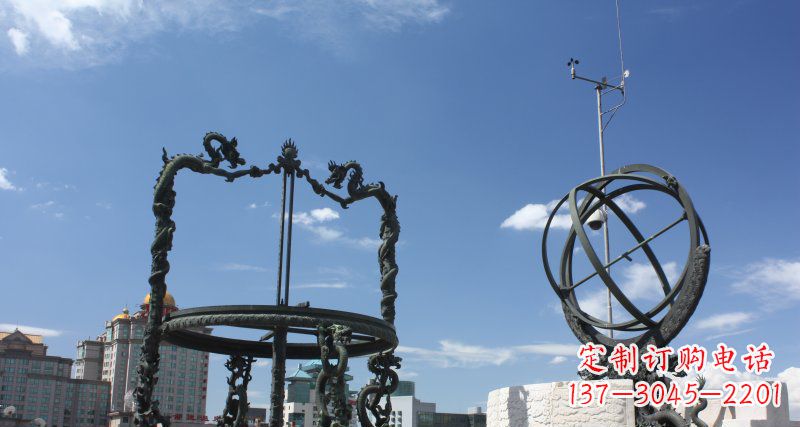 聊城大型浑天仪广场景观铜雕