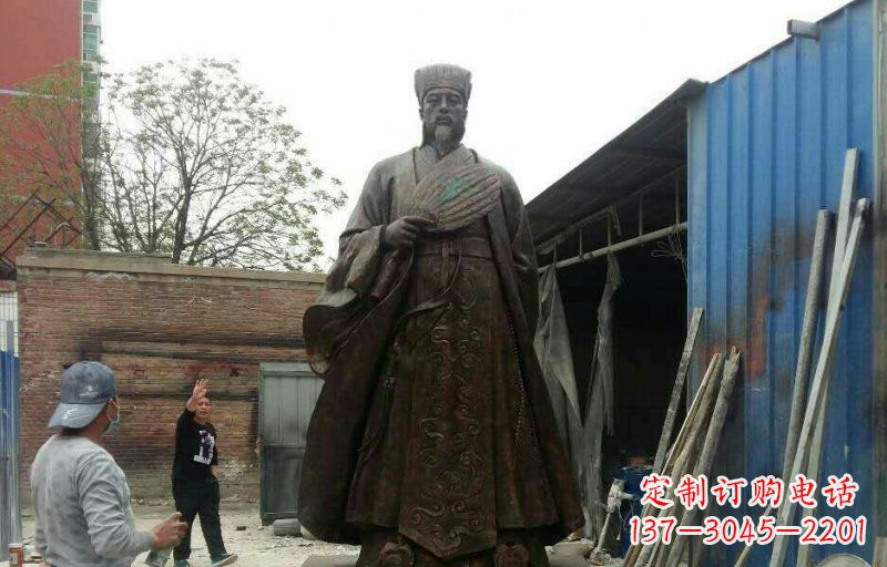 聊城典雅大型立式诸葛亮铜雕