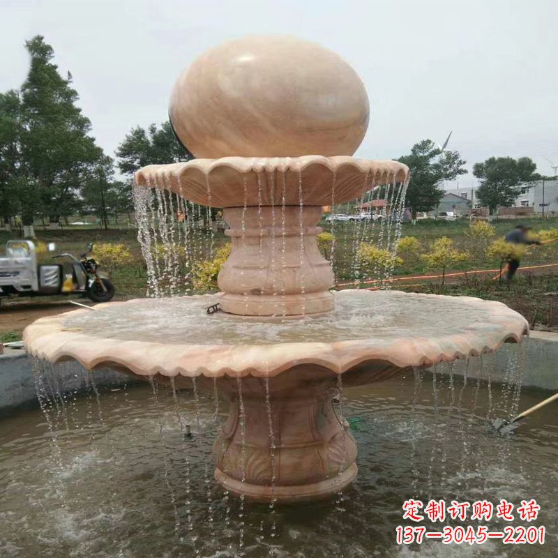 聊城大型石材风水球-公园园林水景喷泉雕塑