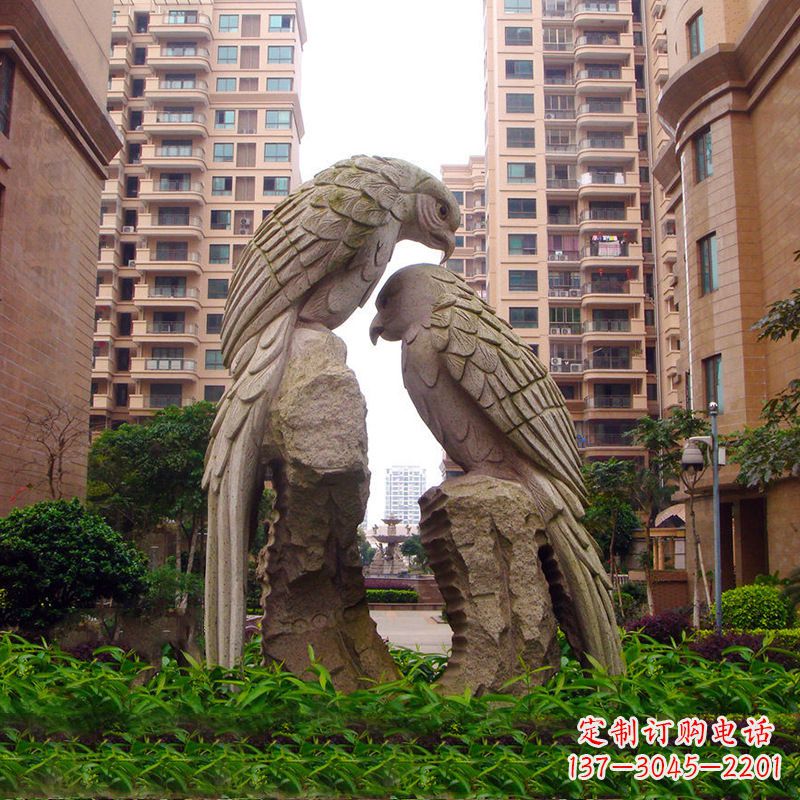 聊城精美石雕鹦鹉雕塑