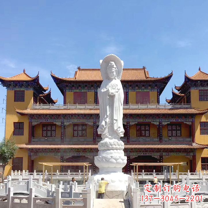 聊城精美汉白玉观音石雕塑
