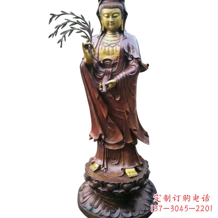 聊城高贵优雅的观音铜雕塑