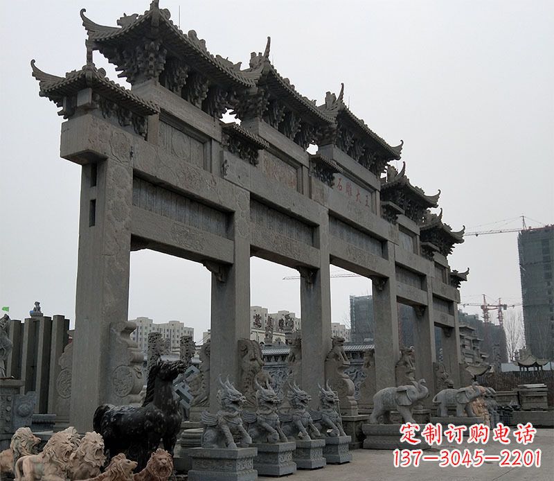 聊城精美仿古牌坊石雕